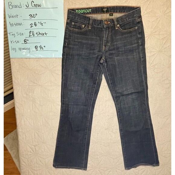 J.Crew Jeans Women's Size 28 Short, Dark Blue Bootcut Comfort Flattering Classic - Picture 5 of 5